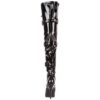 Seduce 3028 buckle-up thigh boot in black patent with a 5" stiletto heel by Pleaser USA