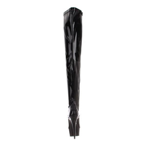 Delight 3023 thigh boot by Pleaser USA in Black Patent finish