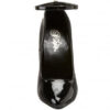Domina 431 six inch stiletto heel classic court shoe with single ankle strap in black patent material by Pleaser USA.