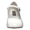 School Girl 50 low heel ladies shoe in white patent material