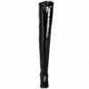 Seduce 3000 thigh high 5" stiletto heel boot in black patent material by Pleaser USA