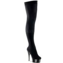 Delight 3002 black velvet stretch thigh boots by Pleaser USA