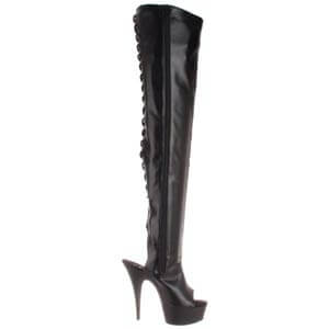 Delight 3017 in Black PU by Pleaser USA