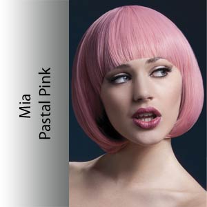 Mia economy wig - short length bob in Pastal Pink