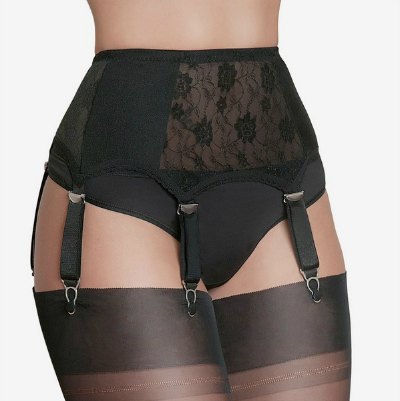 6 drop suspender belt black