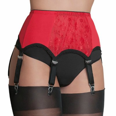 6 drop suspender belt red