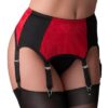 Red Lace Panel Suspender Belt