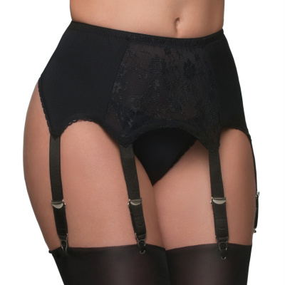 Lace Front Panel Suspender Belt