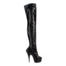 Delight 3023 thigh boot by Pleaser USA in Black Patent finish