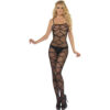 Sheer patterned crotchless body stocking