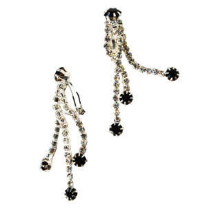 Three strand diamante drop earrings