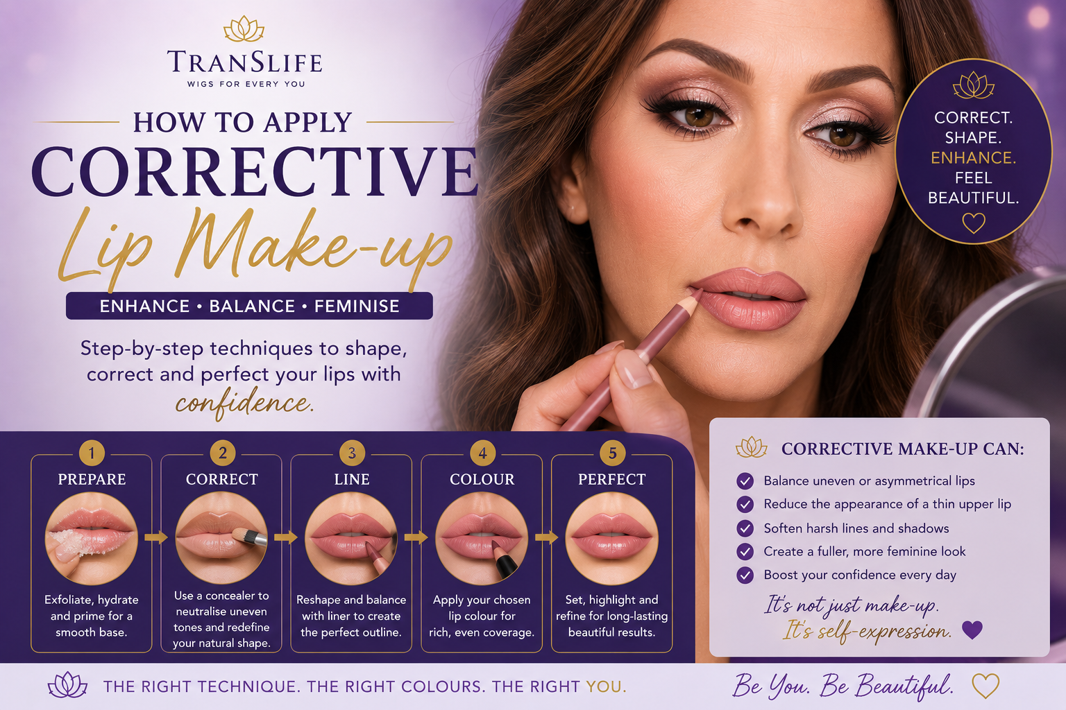 how to apply apply corrective lip make-up
