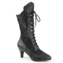 Divine 1050 calf boot black faux leather satin lace