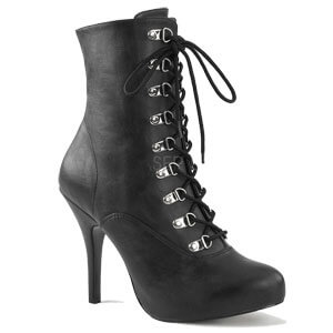 black leather stiletto ankle boots uk