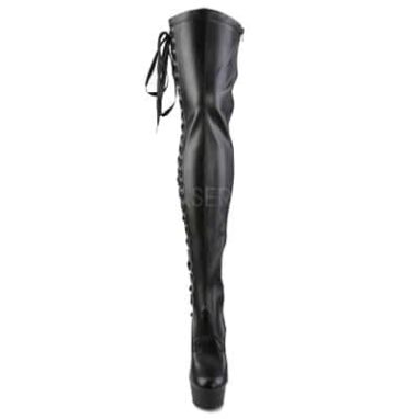 Delight 3050 thigh boot in black faux leather