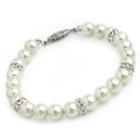Cream pearl colour glass bead crystal bracelet