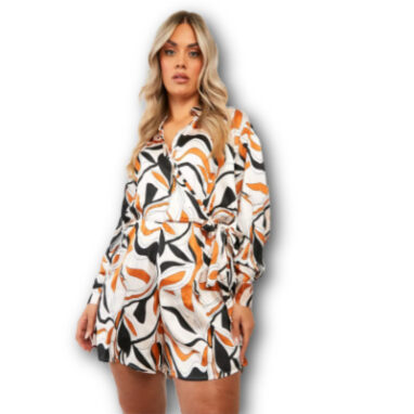 printed wrap playsuit