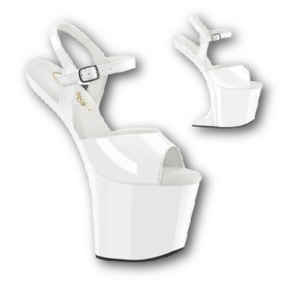 Pleaser Craze 809 White Patent