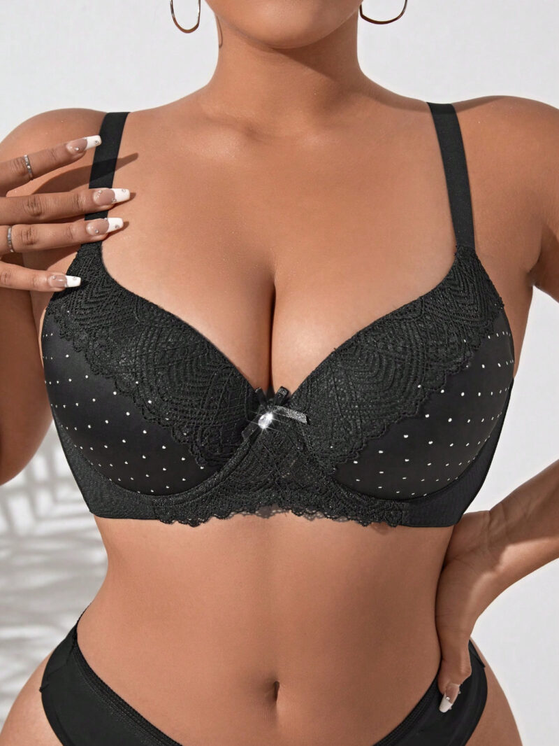 Rhinestone Detail Underwire Bra