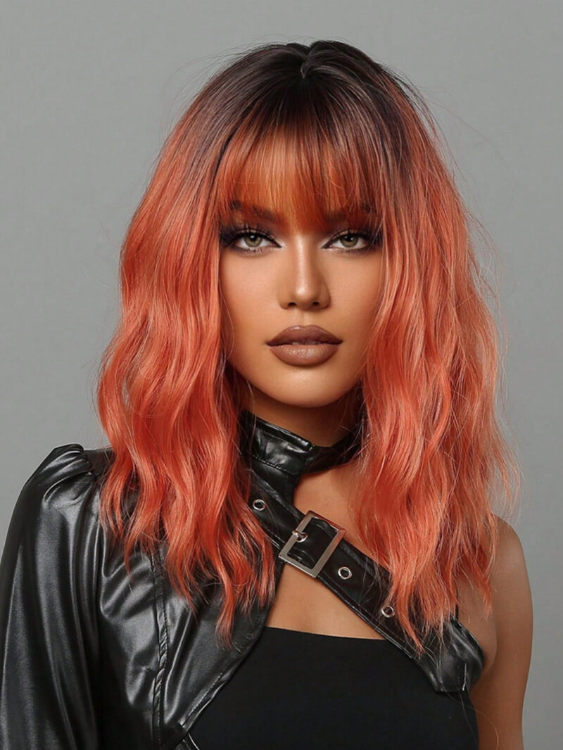 Ombre Orange Curly Synthetic Wig