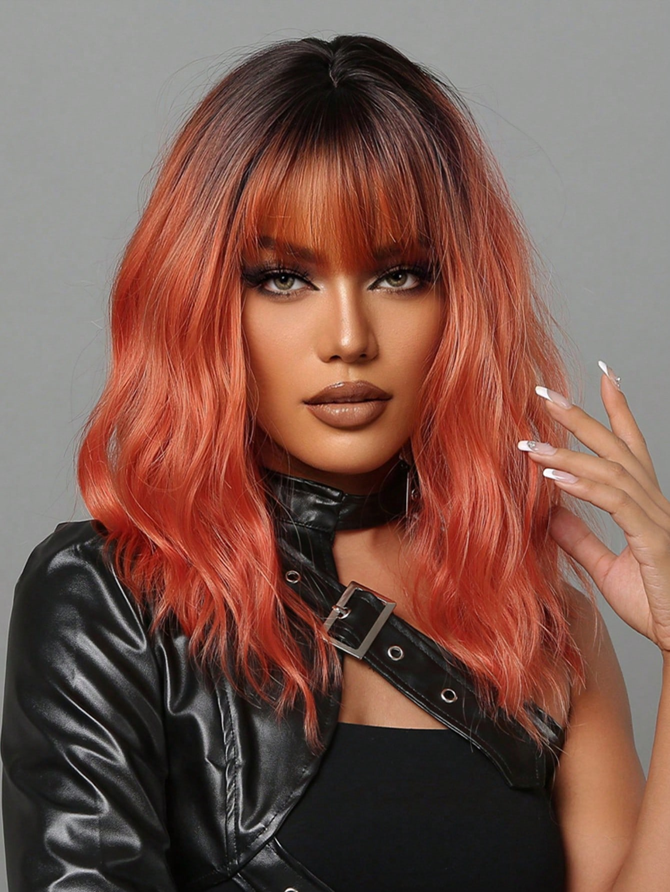 Ombre Orange Curly Synthetic Wig