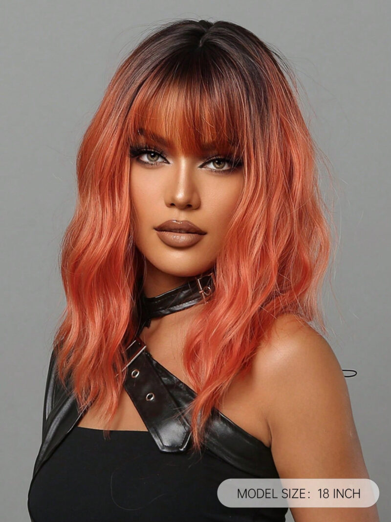 Ombre Orange Curly Synthetic Wig