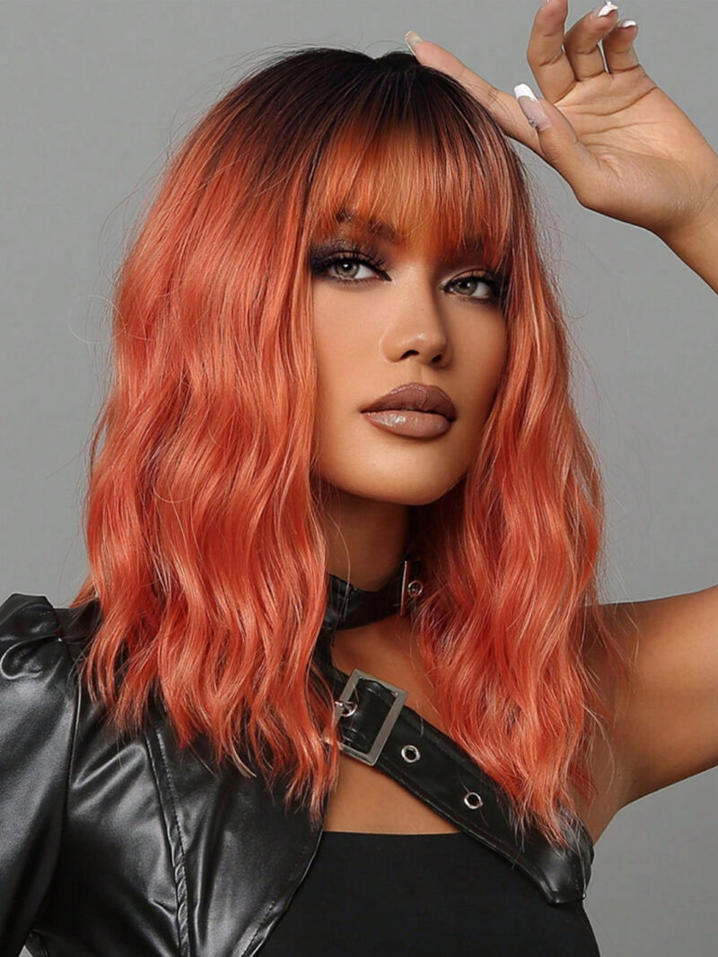 Ombre Orange Curly Synthetic Wig