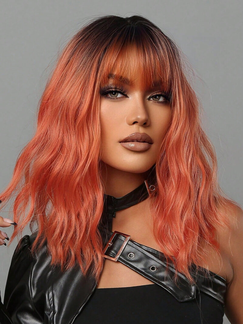 Ombre Orange Curly Synthetic Wig