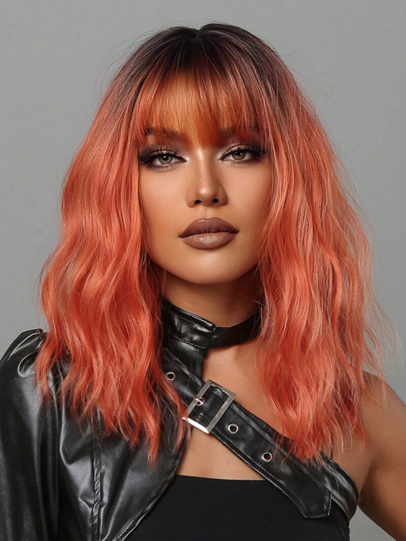 Ombre Orange Curly Synthetic Wig