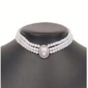 Faux Pearl Decor Beaded Choker