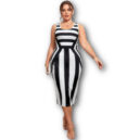 Striped Print Bodycon Dress