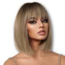 Full fringe synthetic wig