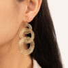 Geometric Round Charm clip on Earrings