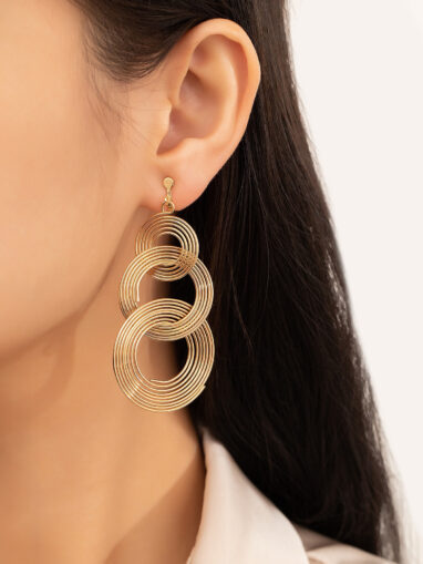 Geometric Round Charm clip on Earrings