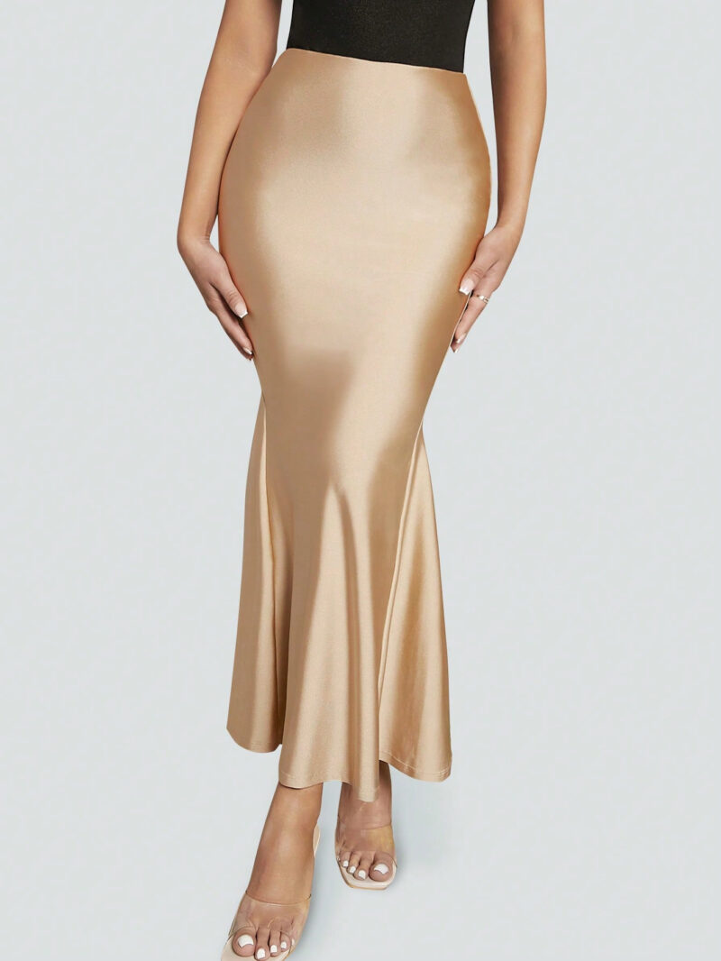 Apricot Satin Mermaid Skirt