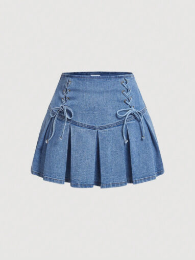 Light wash denim skirt