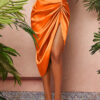 Orange satin Skirt