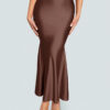 Chocolate Brown Satin Mermaid Skirt