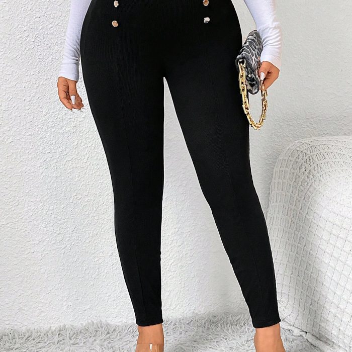 High Waist Double Breasted Leggings