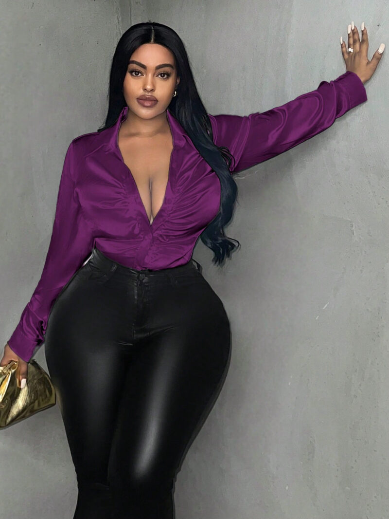 Purple satin Blouse