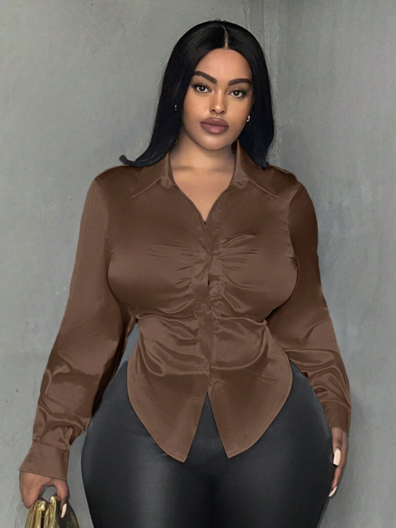 Brown Satin Blouse