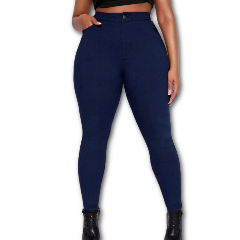 High Waist Skinny Jeans Navy Blue