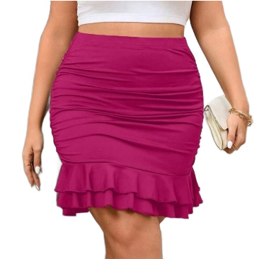 Pleated Ruffle Hem Skirt