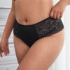 Floral lace panty black