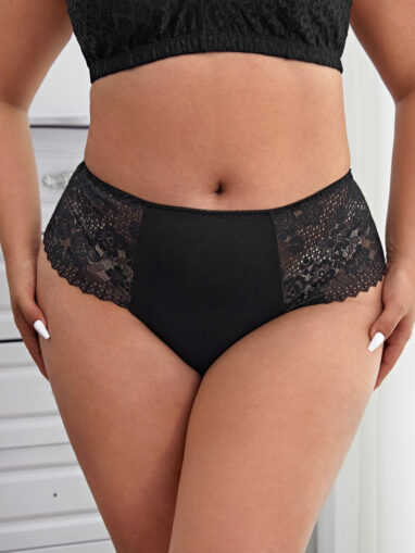 Black floral lace panty