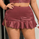 Burgundy Pleated skirt