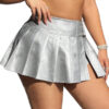 silver pleated skirt