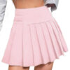 Pink pleated short skirt