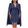 Navy Blue Cape Dress