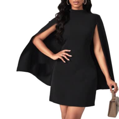 Black cape short dress